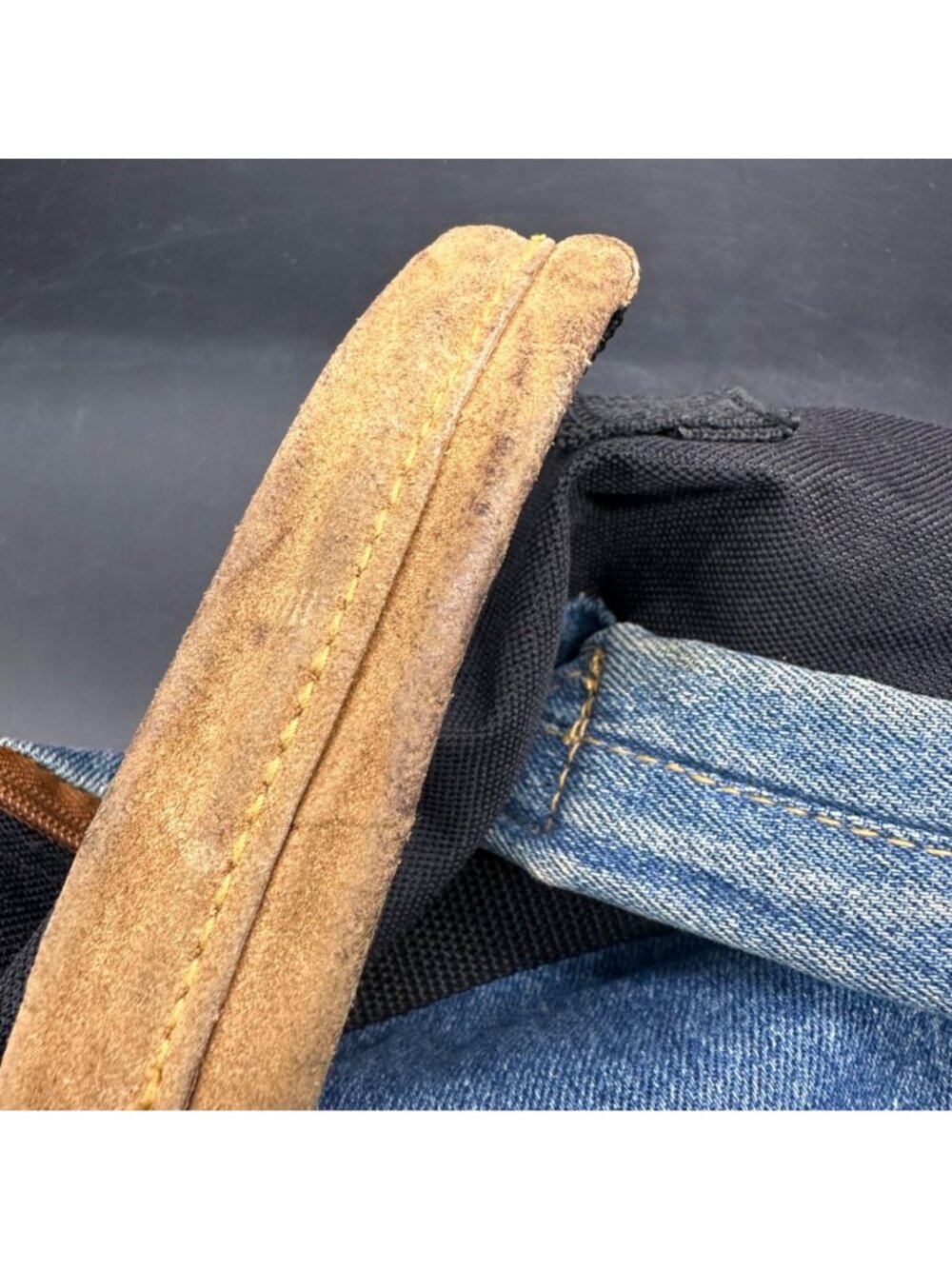 Vintage Arizona Jean Backpack 1990s Denim Suede Taiwan Retro Blue Black Brown - Picture 13 of 15